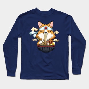 Chinese food  corgi lover noodles lovers Long Sleeve T-Shirt